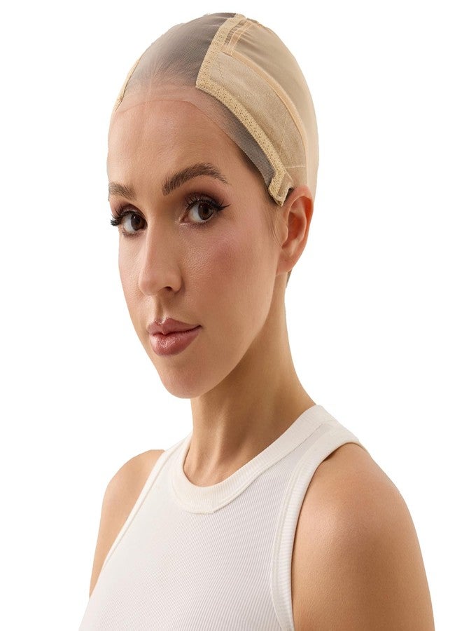 Xiushumyi Lace Wig Cap for Women,Non-Slip Grip Cap Make Your Wigs Glue Free,Wig Caps with Built-in Adjustable Velvet Band for Keeping Wigs in Place (Nude, M) - Image 1